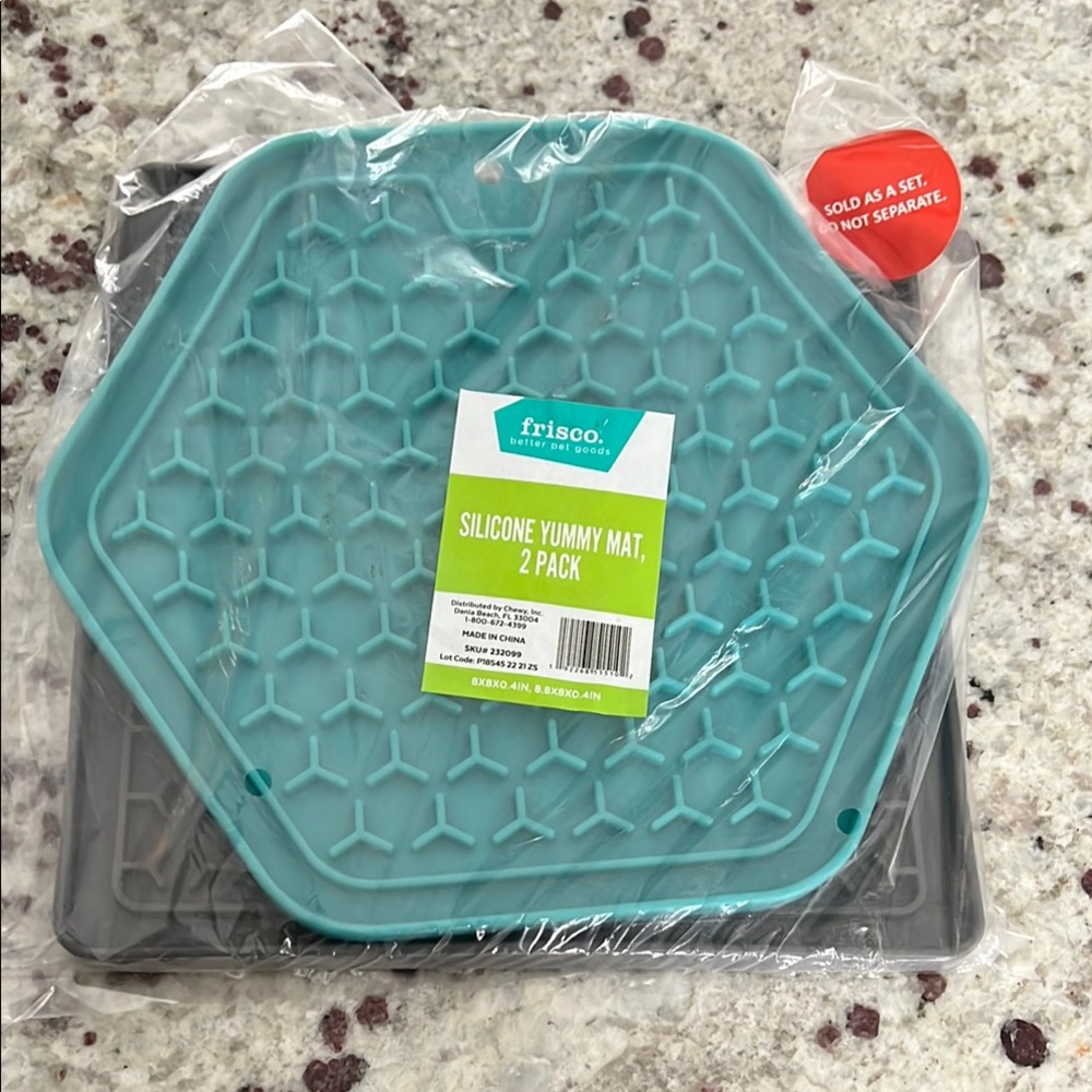 Silicone Yummy Mat 2 Pack - Teal and Gray